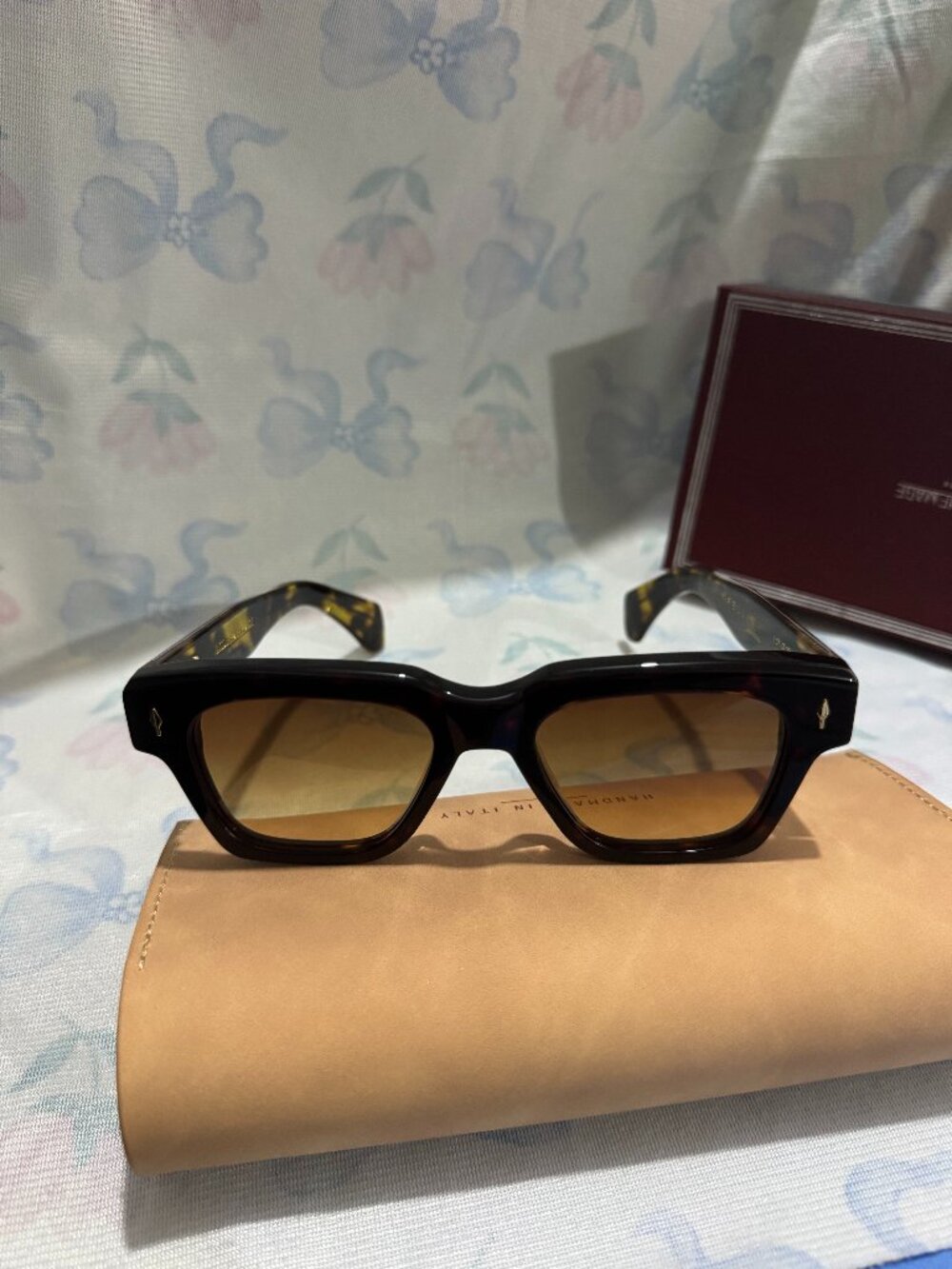 Jacques Marie Mage Fellini Leopard-Print Sunglasses